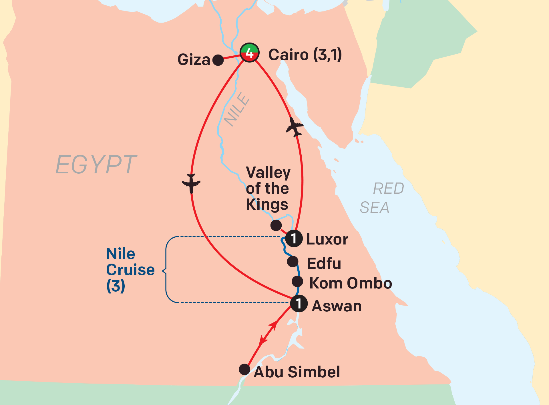 Map - Highlights of Egypt